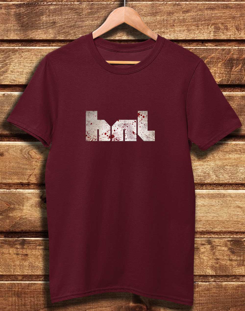 Burgundy - DELUXE HNL Distressed Bloddy Logo Organic Cotton T-Shirt