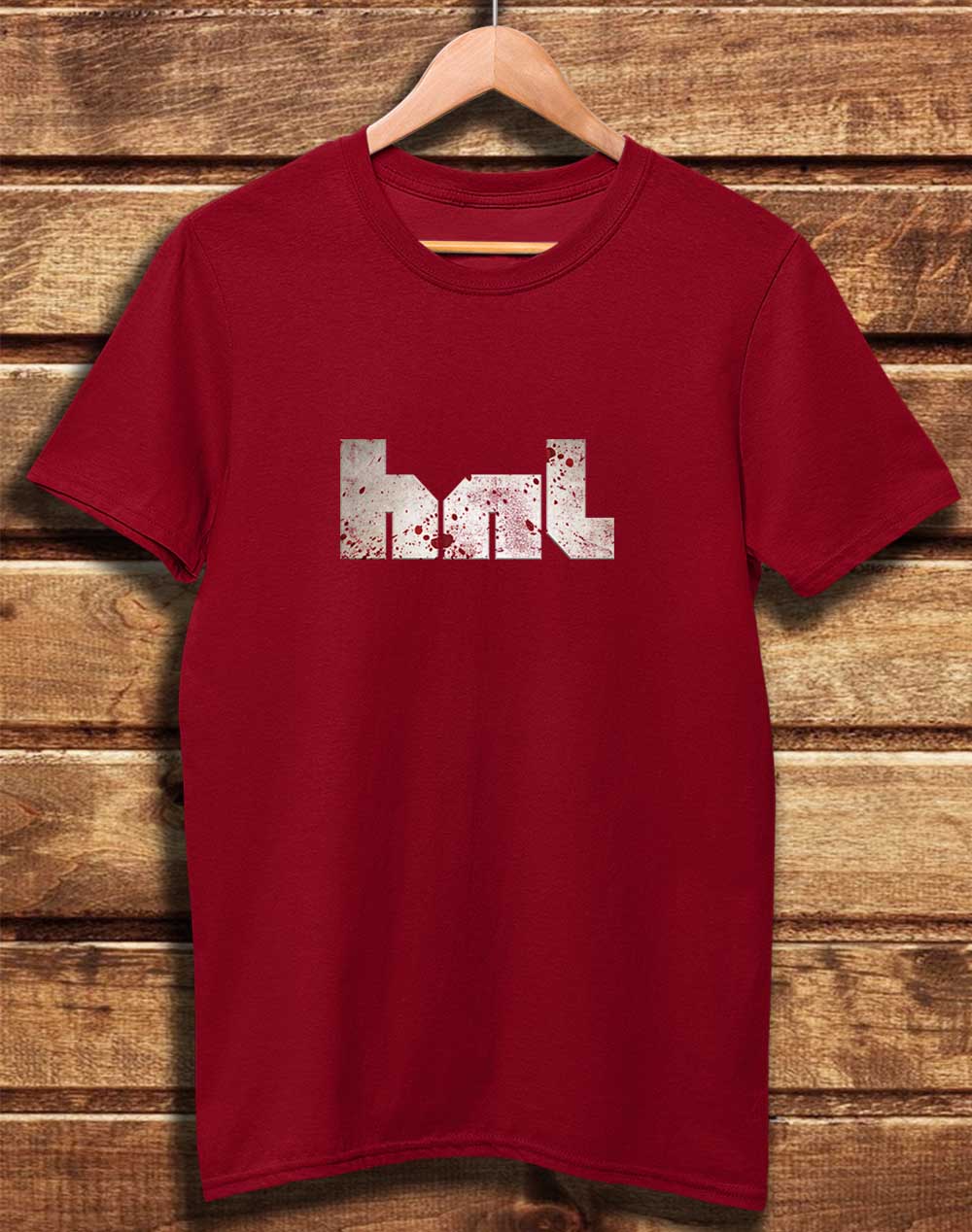 Dark Red - DELUXE HNL Distressed Bloddy Logo Organic Cotton T-Shirt