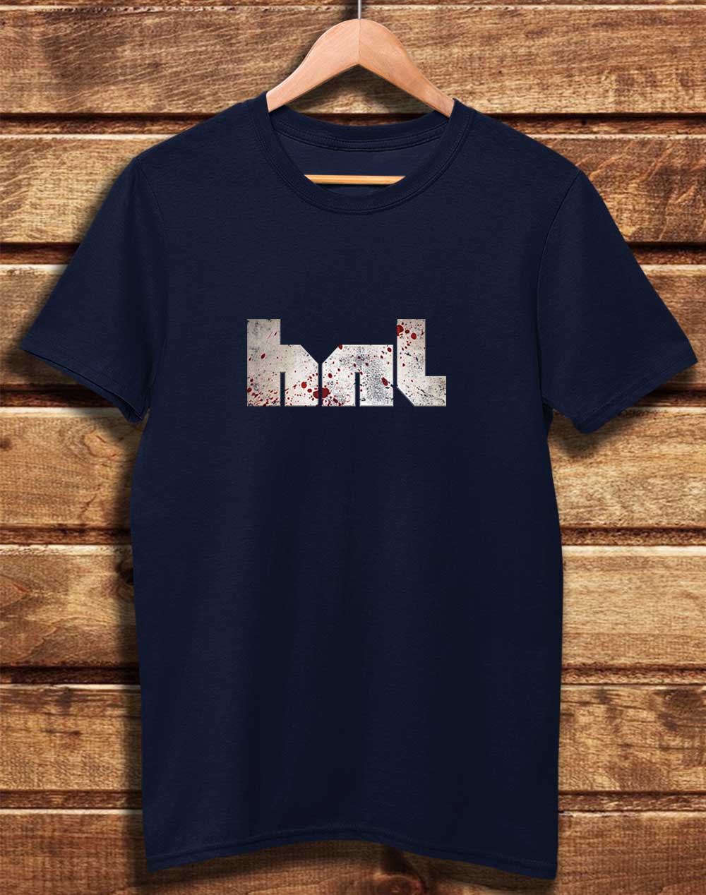 Navy - DELUXE HNL Distressed Bloddy Logo Organic Cotton T-Shirt