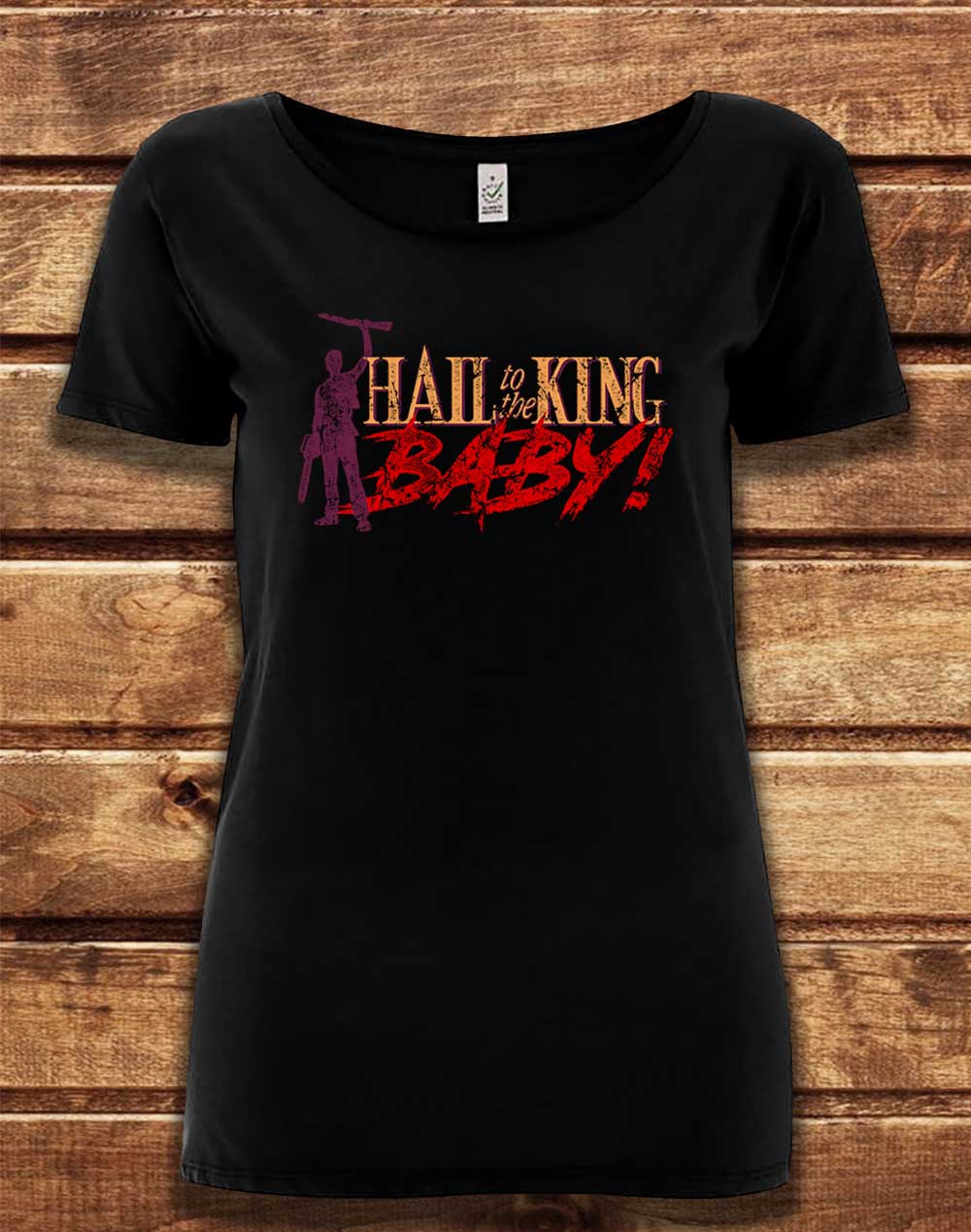 Black - DELUXE Hail to the King Baby Organic Scoop Neck T-Shirt