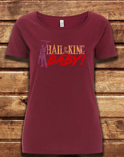 Burgundy - DELUXE Hail to the King Baby Organic Scoop Neck T-Shirt