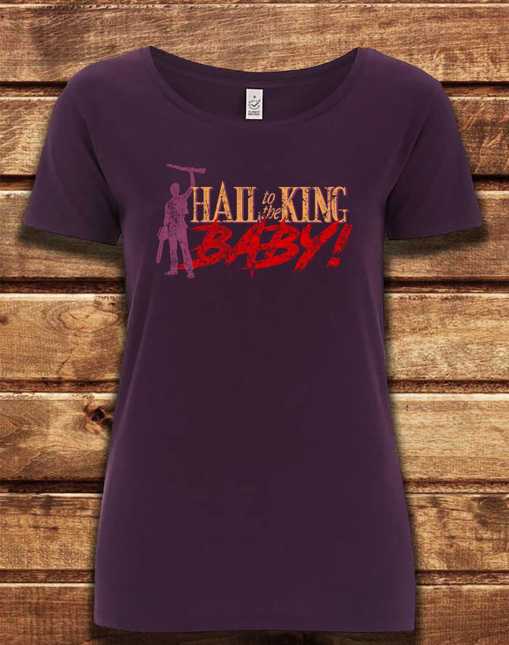 Eggplant - DELUXE Hail to the King Baby Organic Scoop Neck T-Shirt