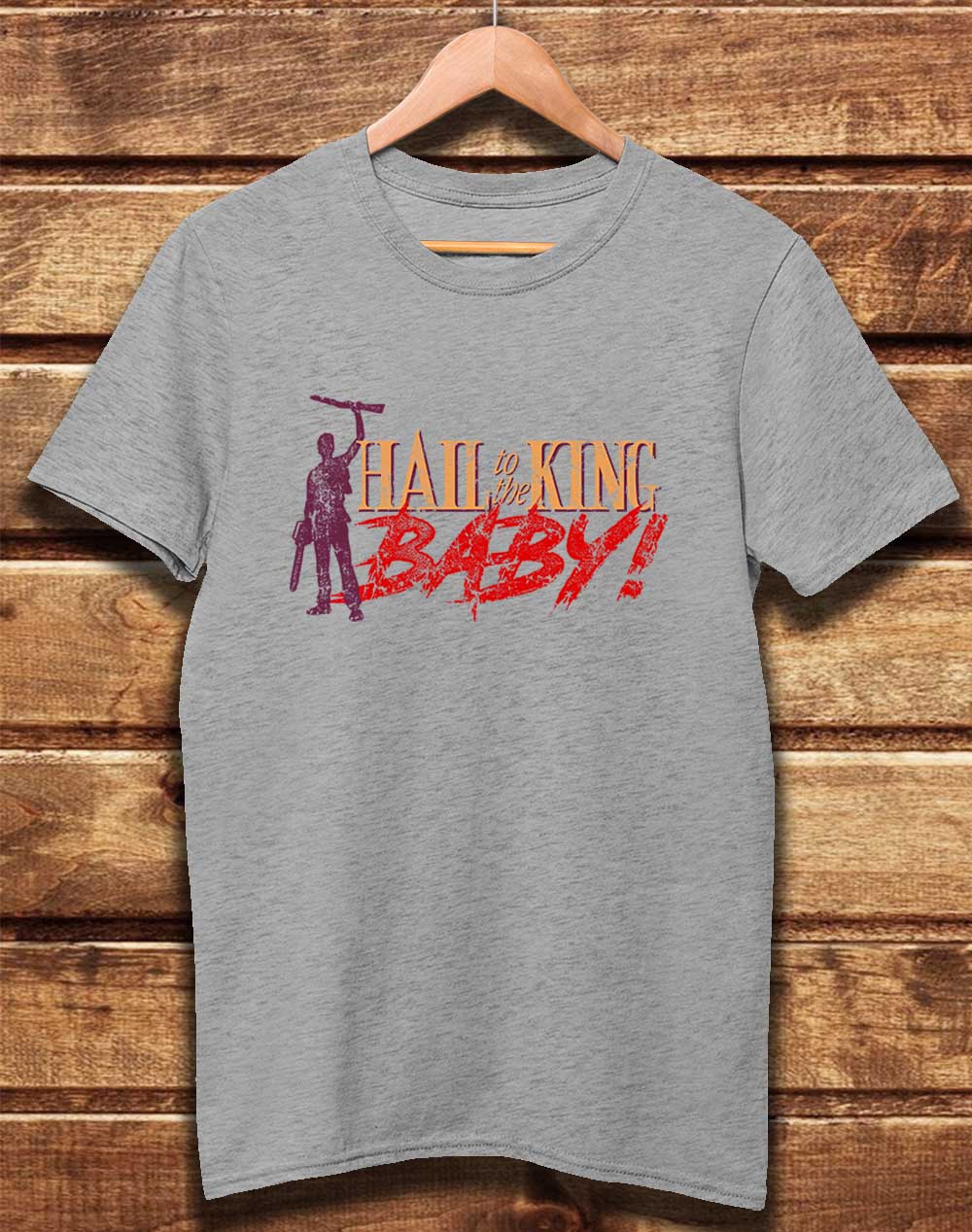Melange Grey - DELUXE Hail to the King Baby Organic Cotton T-Shirt