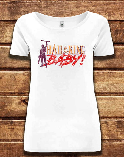White - DELUXE Hail to the King Baby Organic Scoop Neck T-Shirt