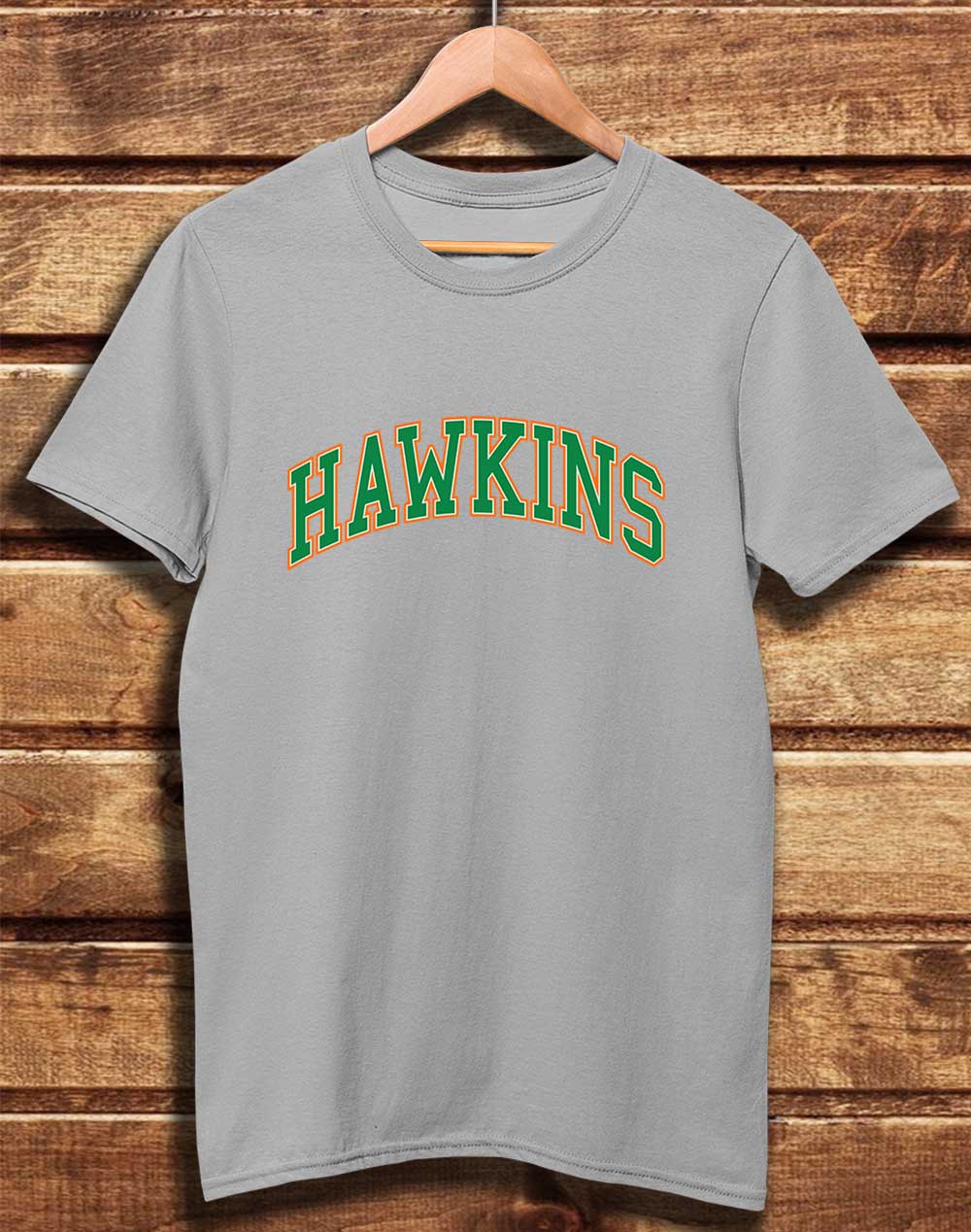 Light Grey - DELUXE Hawkins High Arched Logo Organic Cotton T-Shirt