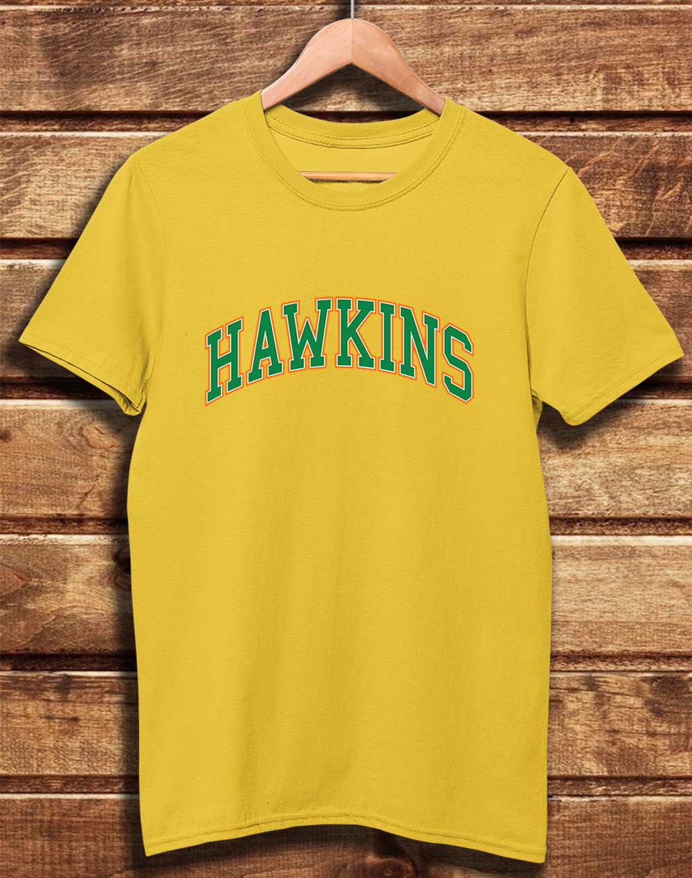Yellow - DELUXE Hawkins High Arched Logo Organic Cotton T-Shirt