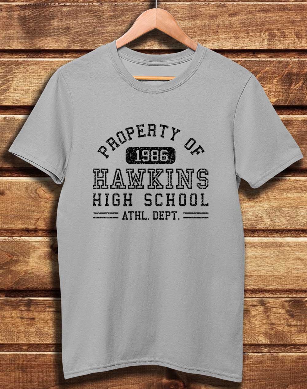 Light Grey - DELUXE Hawkins High School Athletics 1986 Organic Cotton T-Shirt