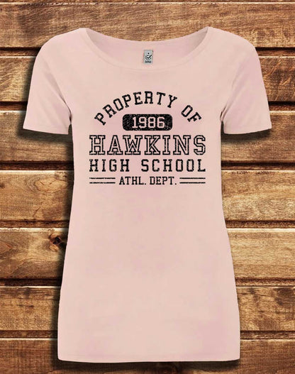 Light Pink - DELUXE Hawkins High School Athletics 1986 Organic Scoop Neck T-Shirt