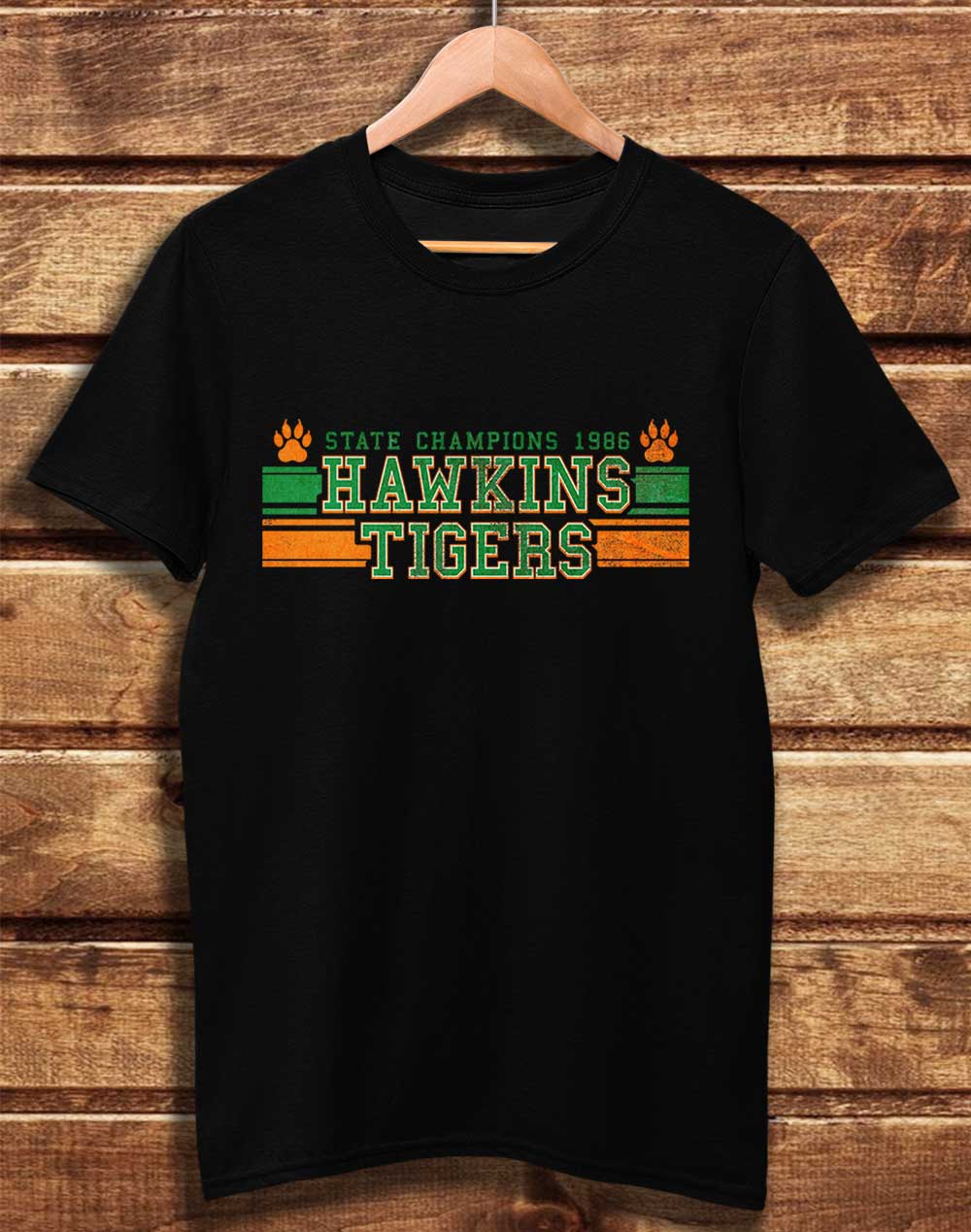Black - DELUXE Hawkins Tigers State Champs 1986 Organic Cotton T-Shirt
