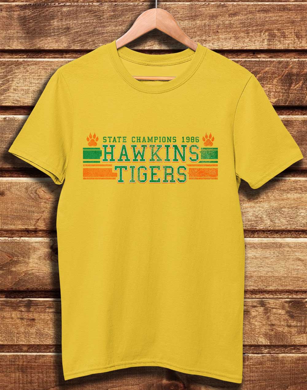 Yellow - DELUXE Hawkins Tigers State Champs 1986 Organic Cotton T-Shirt