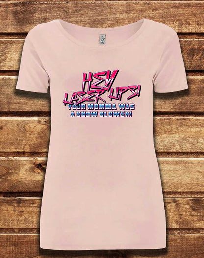 Light Pink - DELUXE Hey Laser Lips Organic Scoop Neck T-Shirt