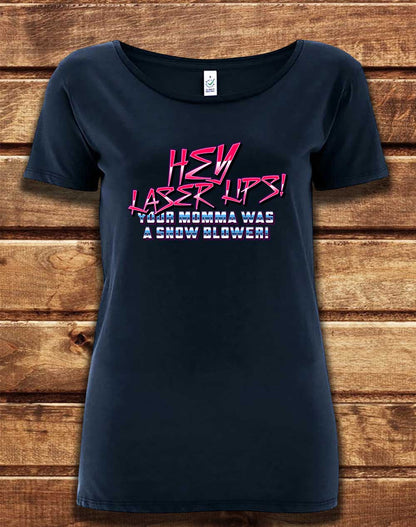 Navy - DELUXE Hey Laser Lips Organic Scoop Neck T-Shirt