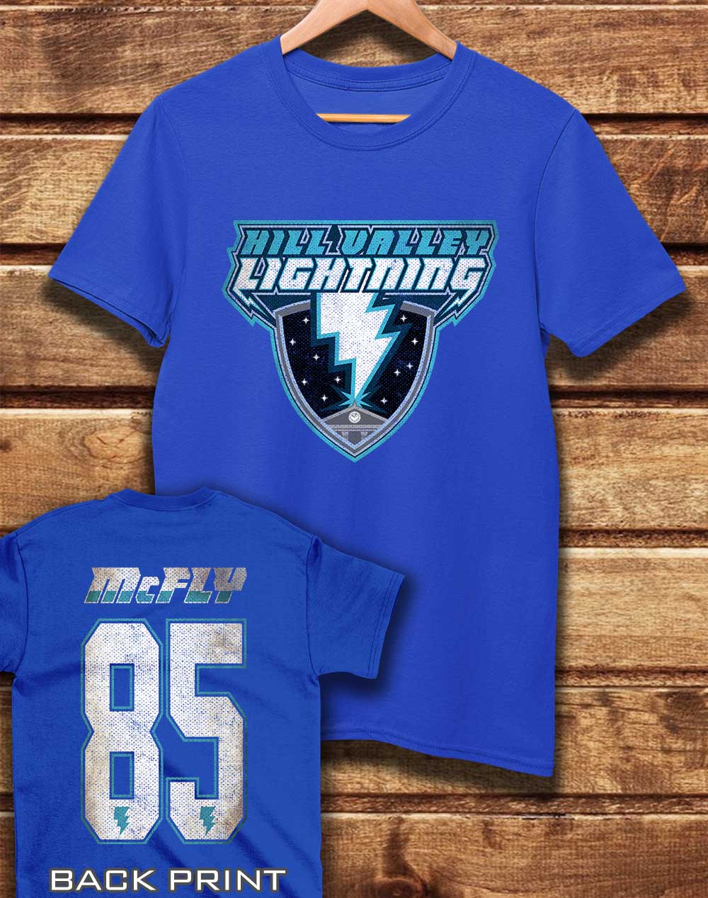 Bright Blue - DELUXE Hill Valley Lightning Organic Cotton T-Shirt