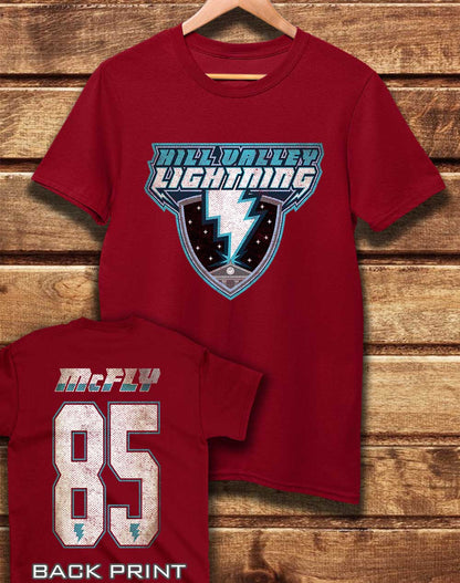 Dark Red - DELUXE Hill Valley Lightning Organic Cotton T-Shirt