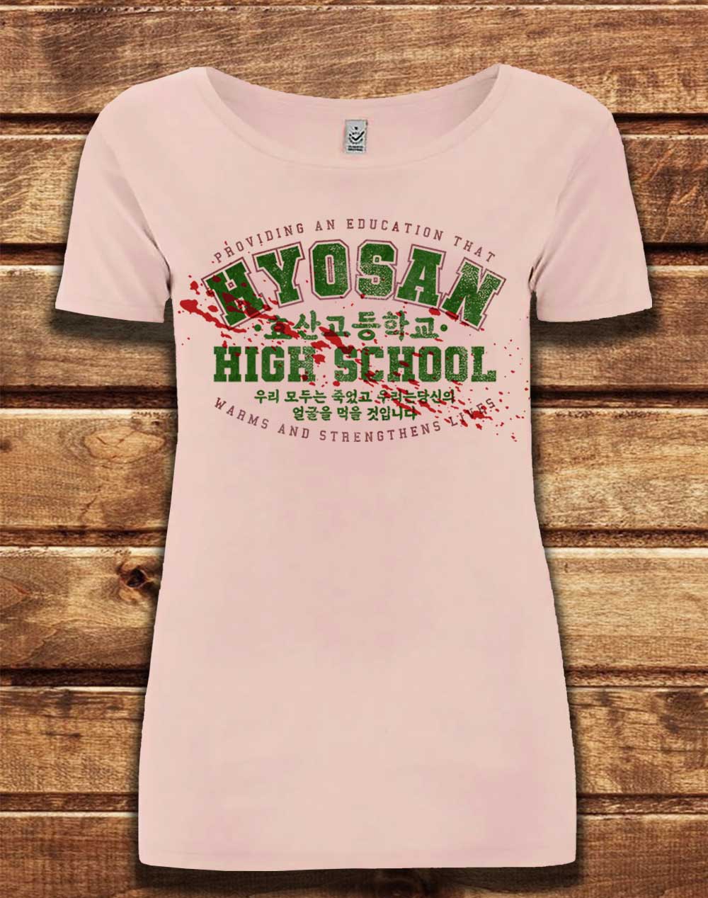 Light Pink - DELUXE Hyosan High School Organic Scoop Neck T-Shirt