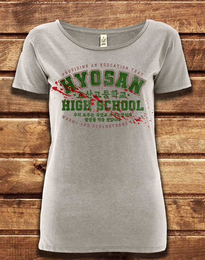 Melange Grey - DELUXE Hyosan High School Organic Scoop Neck T-Shirt