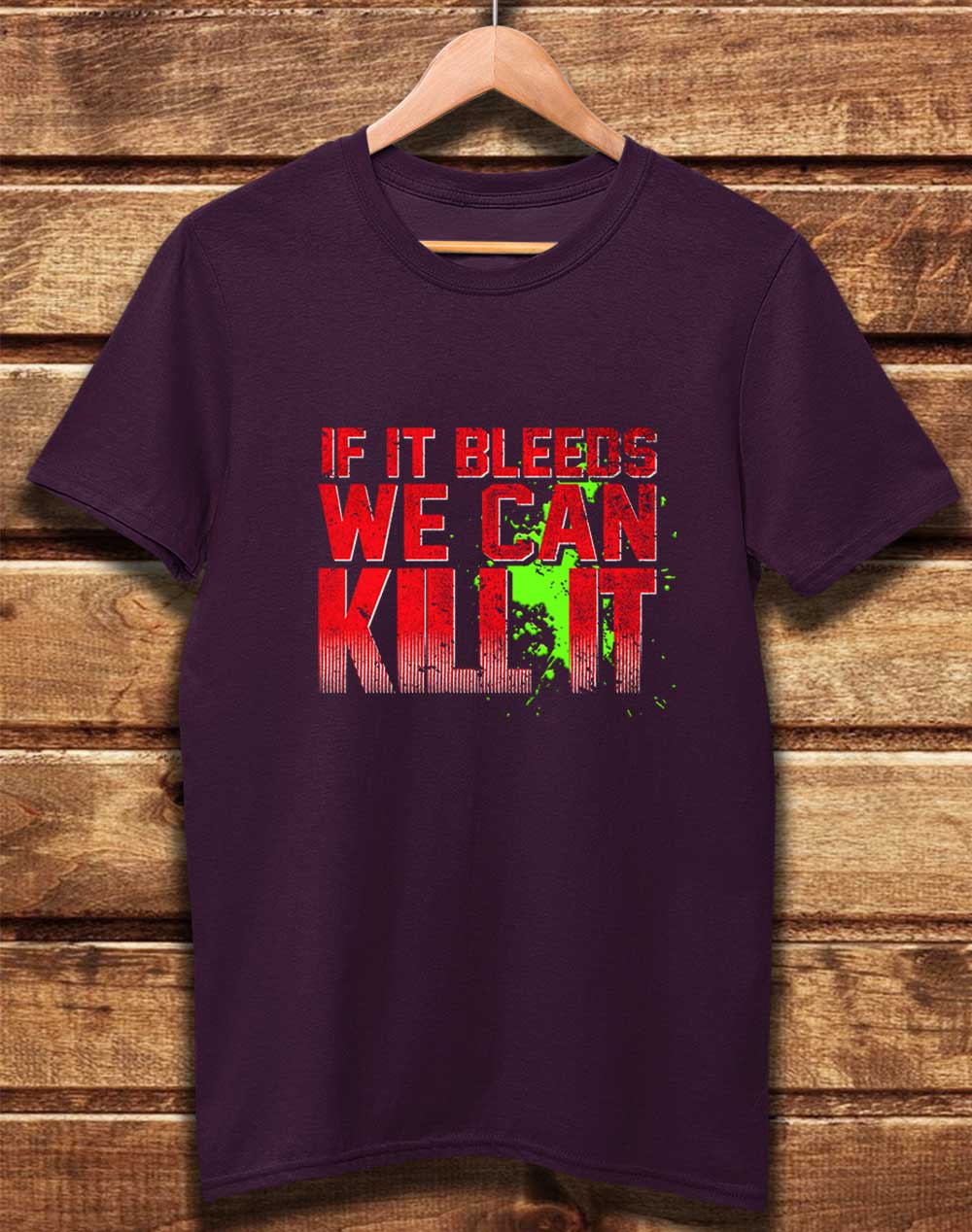 Eggplant - DELUXE If It Bleeds We Can Kill It Organic Cotton T-Shirt