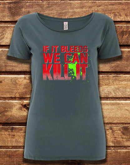 Light Charcoal - DELUXE If It Bleeds We Can Kill It Organic Scoop Neck T-Shirt