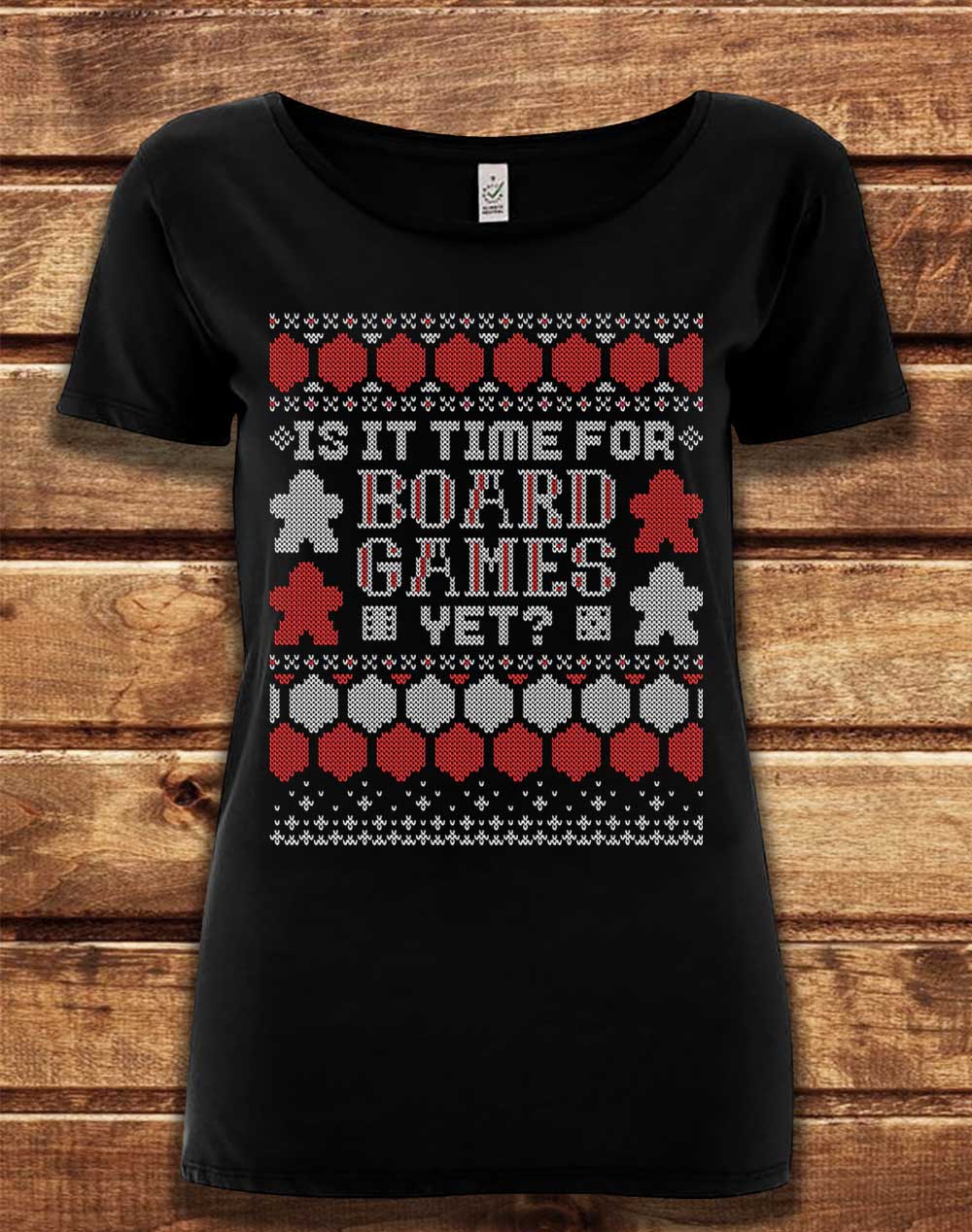 Black - DELUXE Is It Time For Board Games Organic Scoop Neck T-Shirt