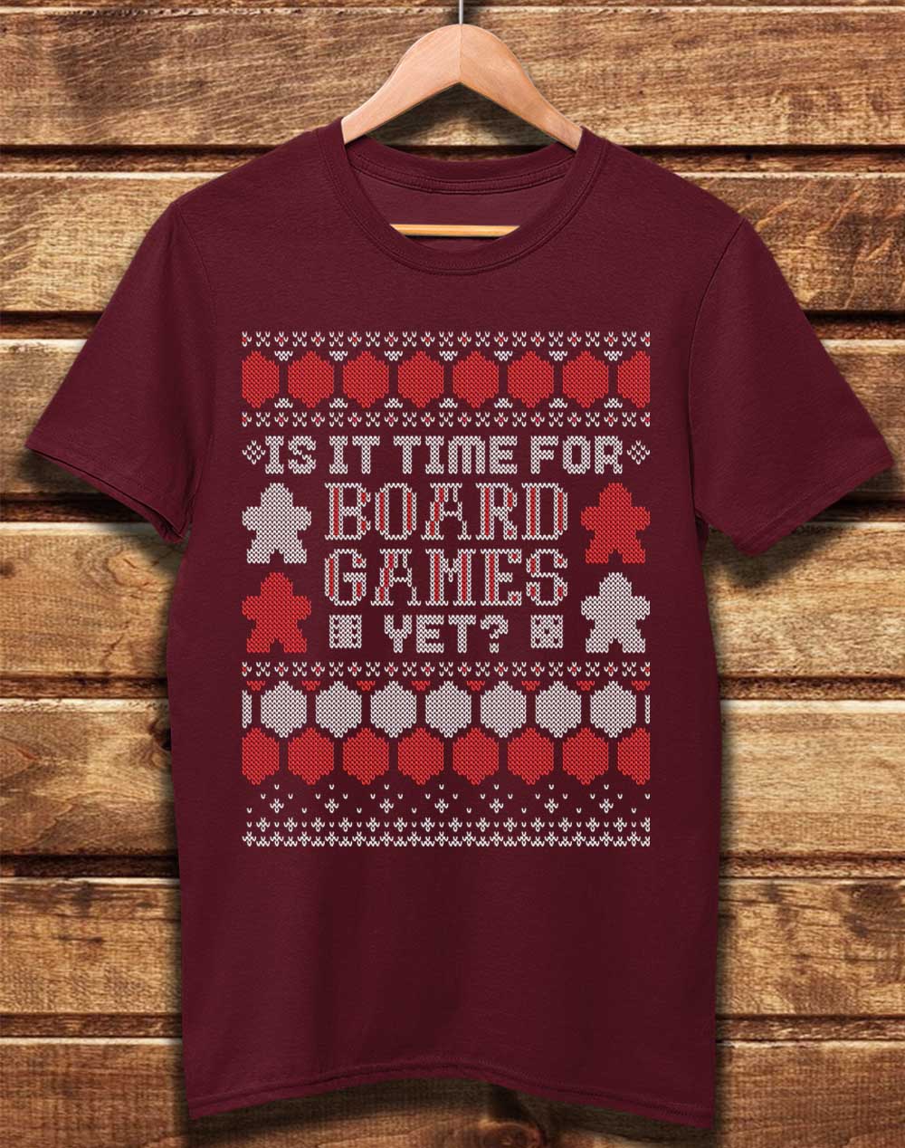Burgundy - DELUXE Is It Time For Board Games Organic Cotton T-Shirt