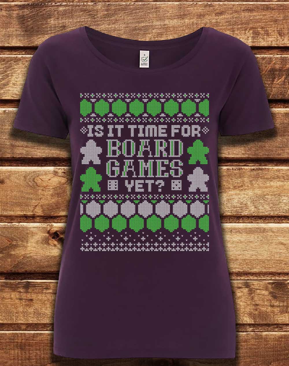 Eggplant - DELUXE Is It Time For Board Games Organic Scoop Neck T-Shirt