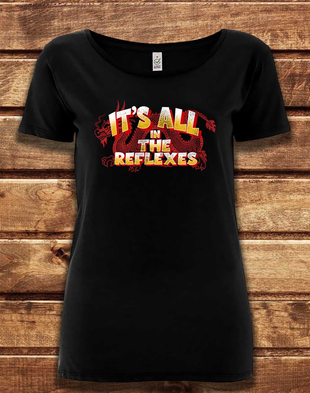 Black - DELUXE It's All in the Reflexes Organic Scoop Neck T-Shirt