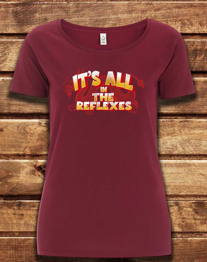 Burgundy - DELUXE It's All in the Reflexes Organic Scoop Neck T-Shirt
