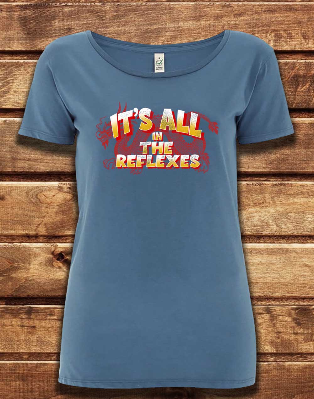 Faded Denim - DELUXE It's All in the Reflexes Organic Scoop Neck T-Shirt