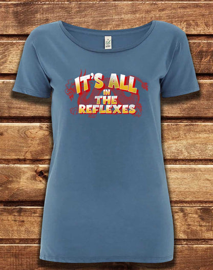 Faded Denim - DELUXE It's All in the Reflexes Organic Scoop Neck T-Shirt