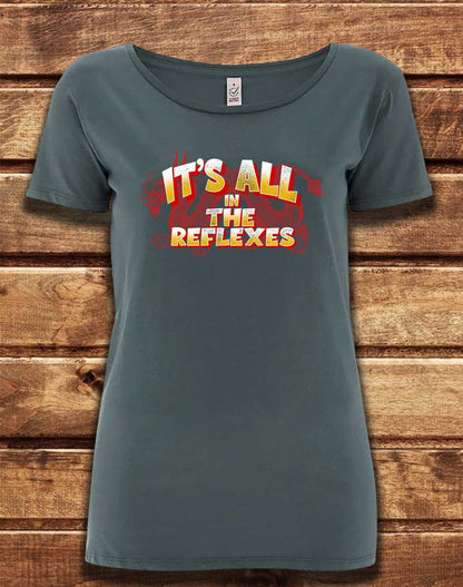 Light Charcoal - DELUXE It's All in the Reflexes Organic Scoop Neck T-Shirt