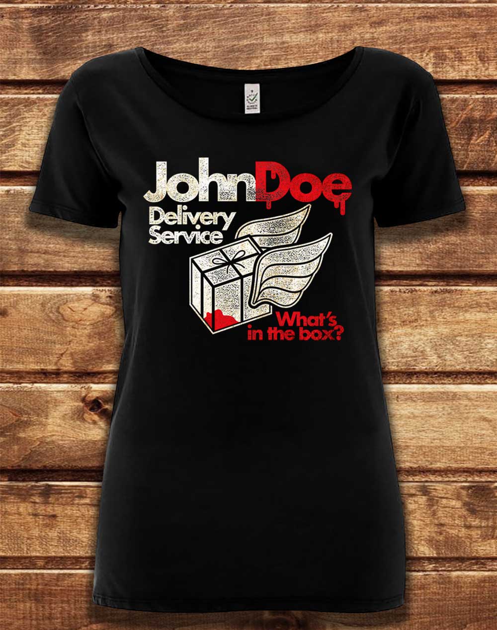 Black - DELUXE John Doe Delivery Service Organic Scoop Neck T-Shirt