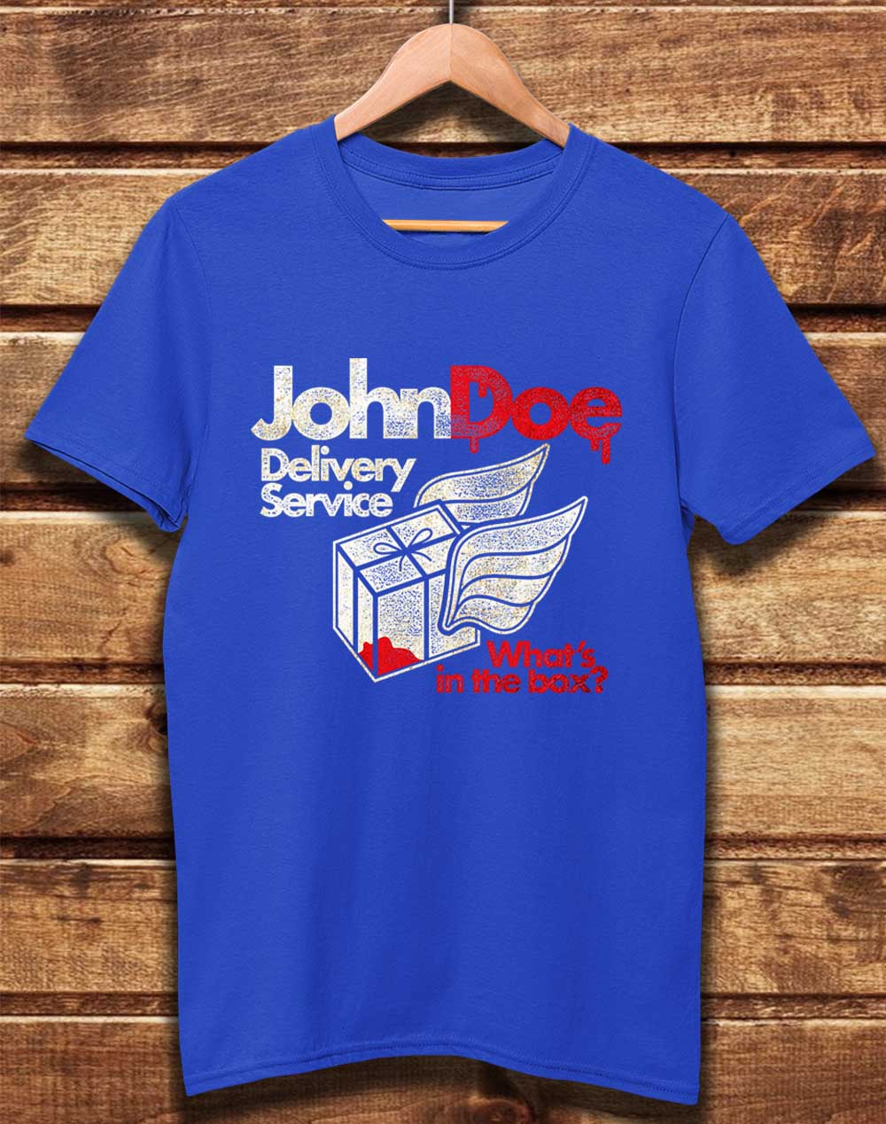 Bright Blue - DELUXE John Doe Delivery Service Organic Cotton T-Shirt