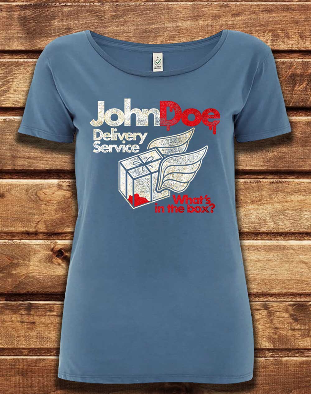 Faded Denim - DELUXE John Doe Delivery Service Organic Scoop Neck T-Shirt