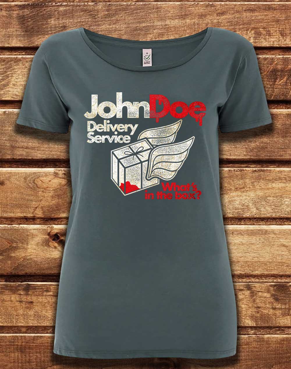 Light Charcoal - DELUXE John Doe Delivery Service Organic Scoop Neck T-Shirt