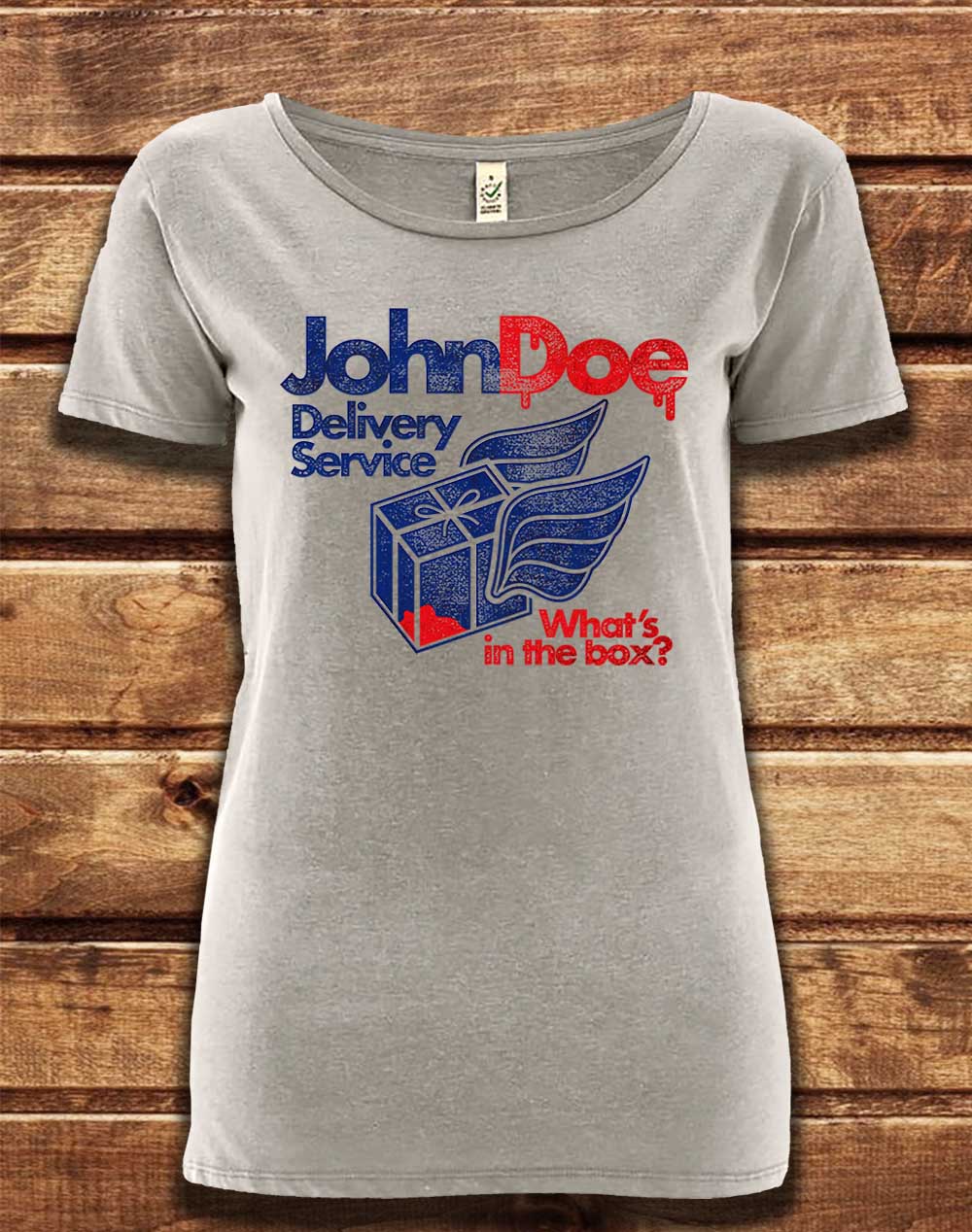 Melange Grey - DELUXE John Doe Delivery Service Organic Scoop Neck T-Shirt