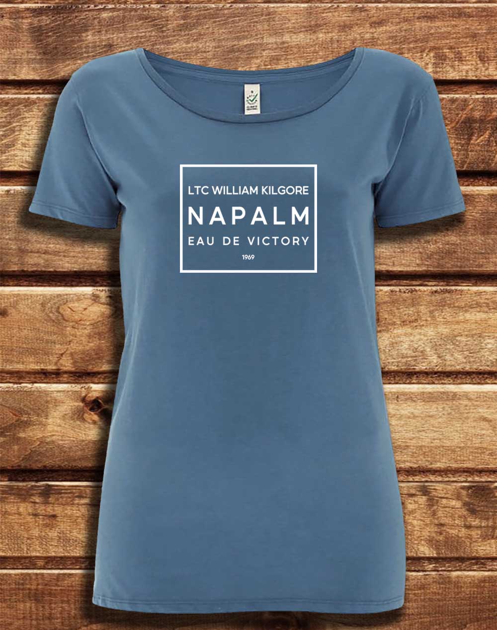 Faded Denim - DELUXE Kilgore's Napalm Eau De Victory 1969 Organic Scoop Neck T-Shirt