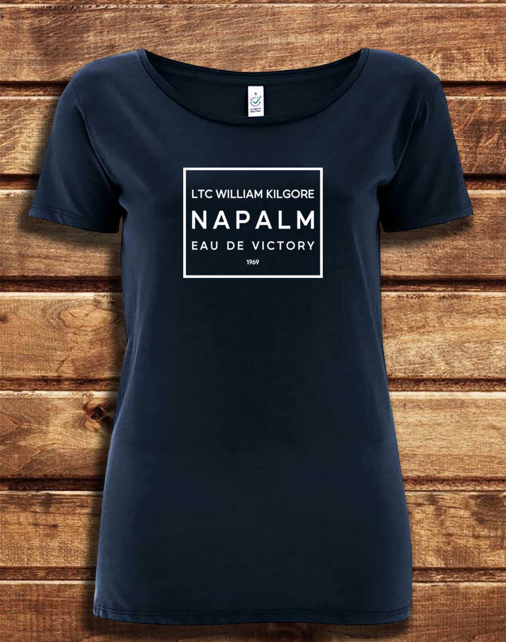 Navy - DELUXE Kilgore's Napalm Eau De Victory 1969 Organic Scoop Neck T-Shirt