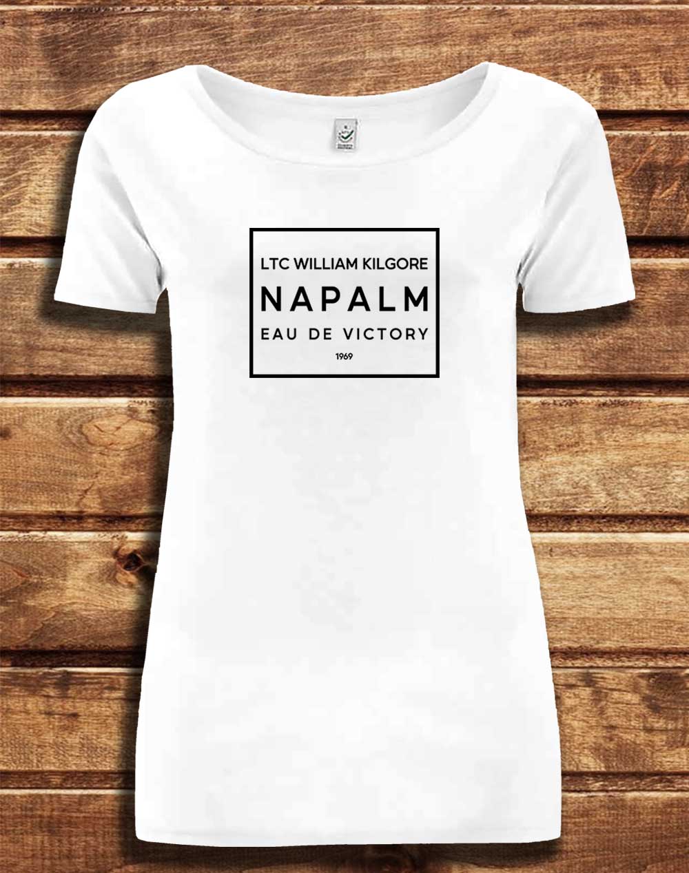 White - DELUXE Kilgore's Napalm Eau De Victory 1969 Organic Scoop Neck T-Shirt