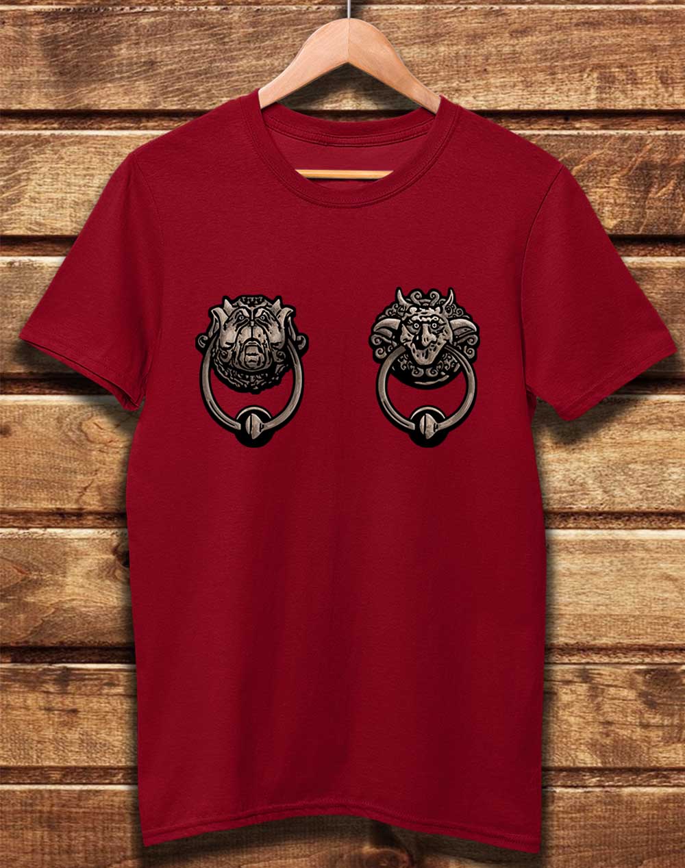 Dark Red - DELUXE Knockers Organic Cotton T-Shirt