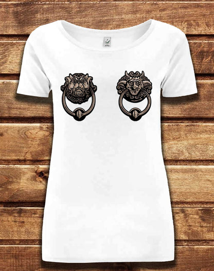 White - DELUXE Knockers Organic Scoop Neck T-Shirt