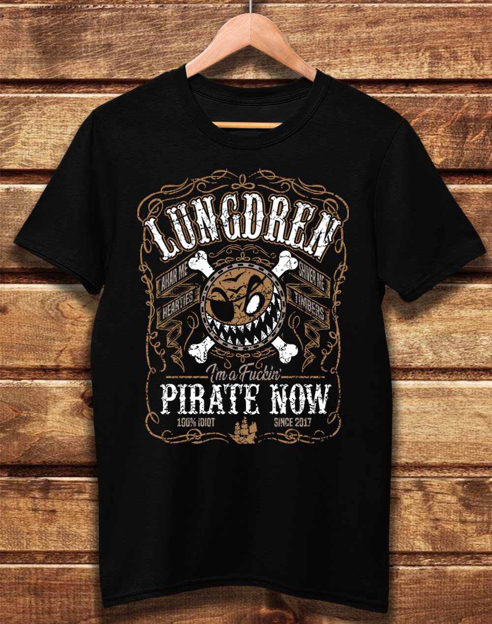 Black - DELUXE LUNGDREN Pirate Now Organic Cotton T-Shirt