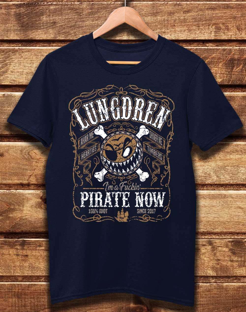 Navy - DELUXE LUNGDREN Pirate Now Organic Cotton T-Shirt