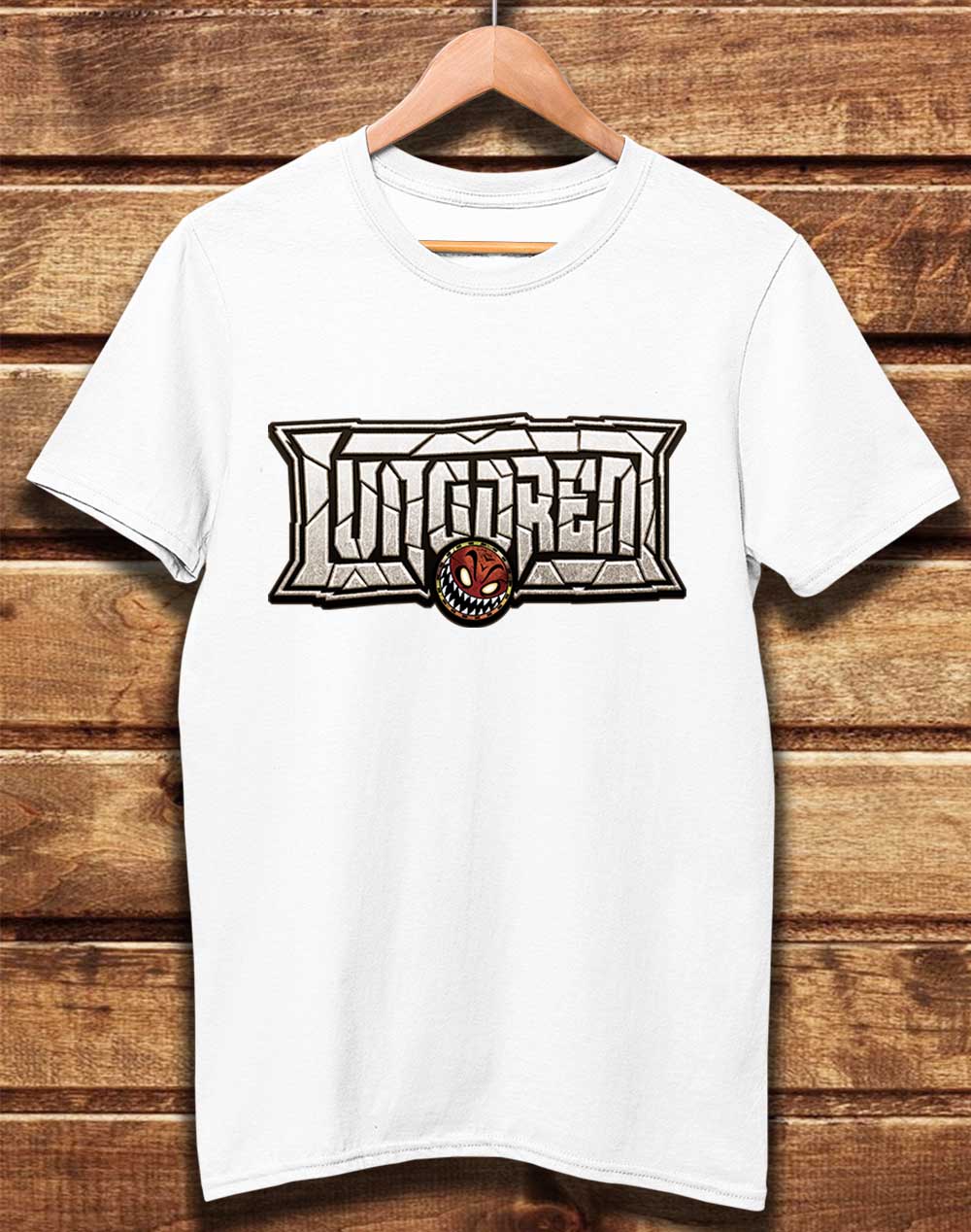 White - DELUXE LUNGDREN Smashed Logo Organic Cotton T-Shirt