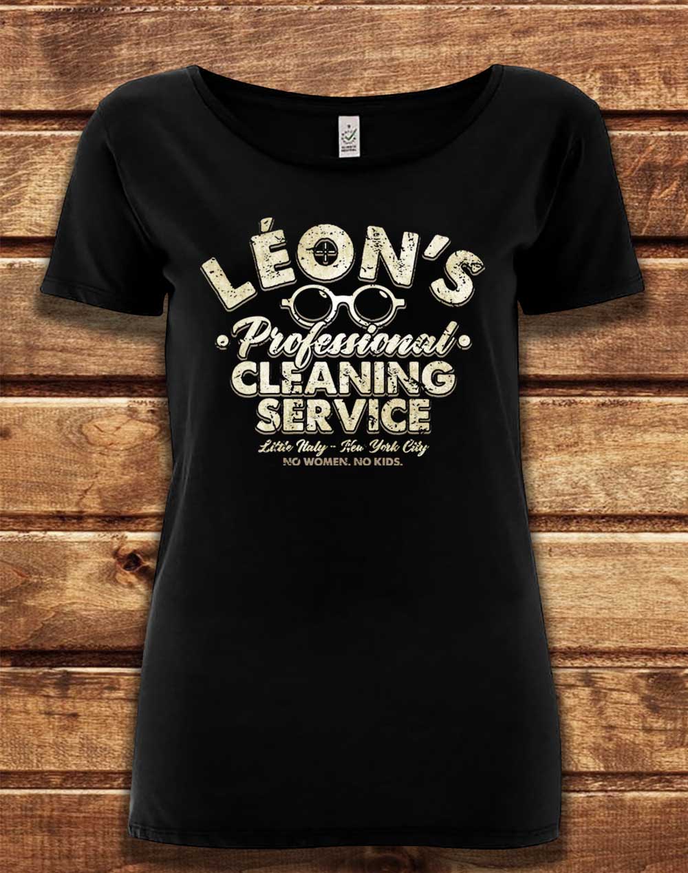 Black - DELUXE Leon's Professional Cleaning Organic Scoop Neck T-Shirt