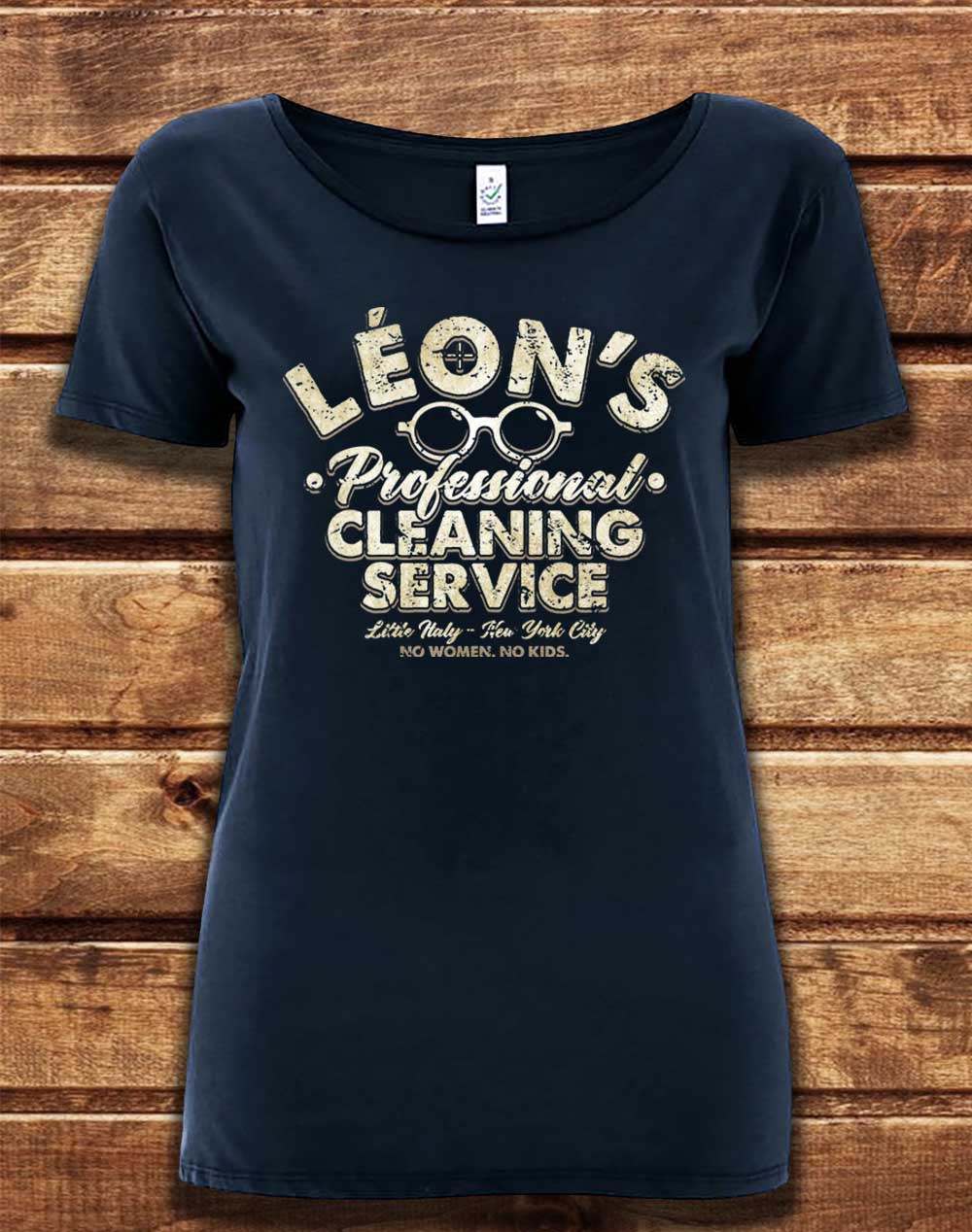 Navy - DELUXE Leon's Professional Cleaning Organic Scoop Neck T-Shirt