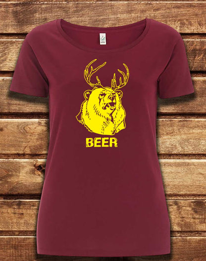 Burgundy - DELUXE Mac's Beer Organic Scoop Neck T-Shirt