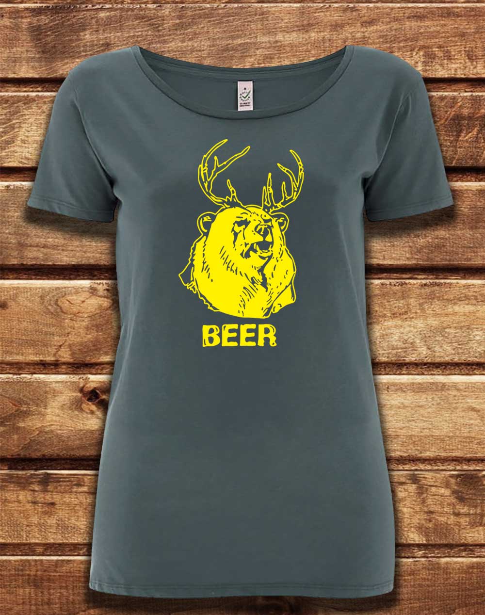 Light Charcoal - DELUXE Mac's Beer Organic Scoop Neck T-Shirt