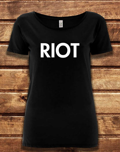 Black - DELUXE Mac's Riot Organic Scoop Neck T-Shirt