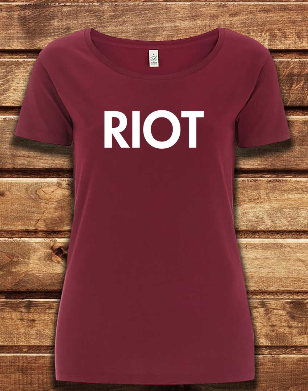 Burgundy - DELUXE Mac's Riot Organic Scoop Neck T-Shirt