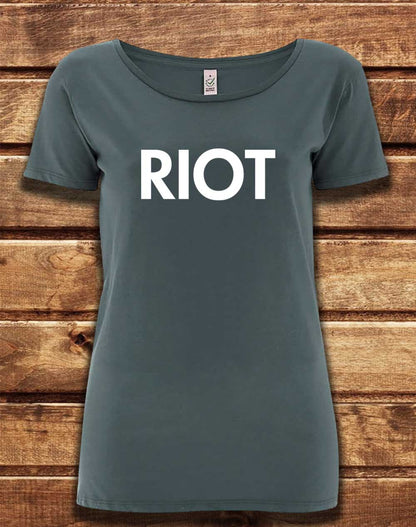 Light Charcoal - DELUXE Mac's Riot Organic Scoop Neck T-Shirt